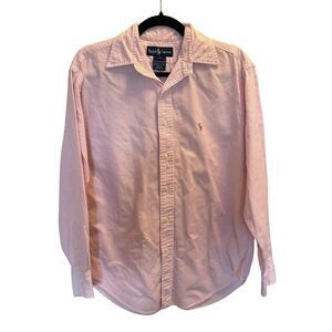 Ralph Lauren Pink & White Striped Button-Down Shirt